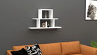 Raft de perete, Puqa Design, Nell, 80x44.6x19.6cm, 100% PAL melaminat, Alb