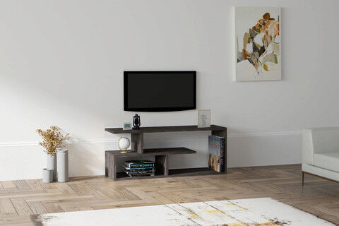 Comoda TV, Puqa Design, Cafu, 100x40x29.6cm, 100% PAL melaminat, Negru