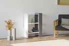 Corp biblioteca, Puqa Design, Funda, 51.8x70x25cm, 100% PAL melaminat, Antracit / Alb