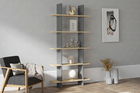 Corp biblioteca, Puqa Design, Lina, 80x160x19.6cm, 100% PAL melaminat, Safir / Antracit