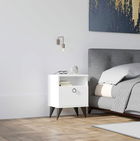 Noptiera, Puqa Design, Barlo, 40x50x40cm, 100% PAL melaminat, Alb