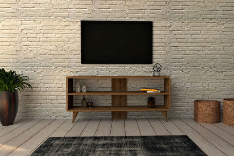 Comoda TV, Puqa Design, One, 120x50x29.6cm, 100% PAL melaminat, Nuc