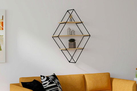 Raft de perete, Puqa Design, Meho, 70x98x21cm, 100% PAL melaminat, Safir