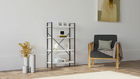 Corp biblioteca, Puqa Design, Mina, 60x100x24cm, 100% PAL melaminat, Alb / Negru