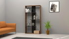 Corp biblioteca, Puqa Design, Dante, 90x160x22cm, 100% PAL melaminat, Nuc / Antracit