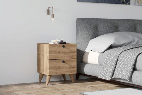 Noptiera, Puqa Design, Kada, 40x55x42cm, 100% PAL melaminat, Nuc