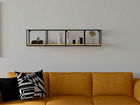 Raft de perete, Puqa Design, Miray, 115x25.5x25.5cm, 100% PAL melaminat, Safir / Negru