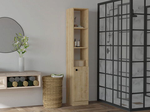 Dulap de baie, Puqa Design, Trend, 30x170x29.6cm, 100% PAL melaminat, Safir