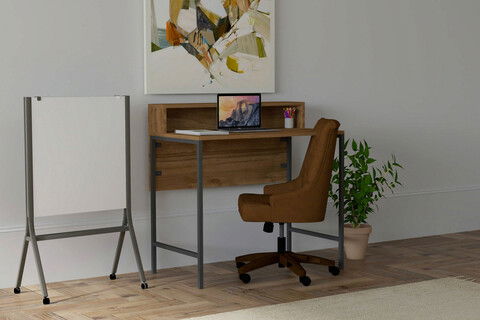 Birou, Puqa Design, Uso, Cm, 100% PAL melaminat, Nuc / Negru