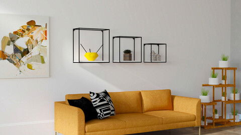 Raft de perete, Puqa Design, Fato, 50x50x22cm, 100% PAL melaminat, Alb
