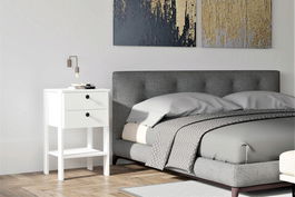 Noptiera, Puqa Design, Ruzisa, 44x75x44cm, 100% PAL melaminat, Alb