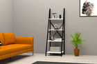 Corp biblioteca, Puqa Design, Passi, 50x150x44cm, 100% PAL melaminat, Alb / Negru