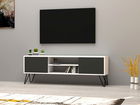 Comoda TV, Puqa Design, Hare, 140x50x30cm, 100% PAL melaminat, Alb / Antracit