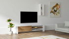 Comoda TV, Puqa Design, Naz, Cm, 100% PAL melaminat, Nuc