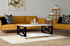 Măsuţă de cafea, Puqa Design, Berk, 98x33.6x60cm, 100% PAL melaminat, Alb / Negru