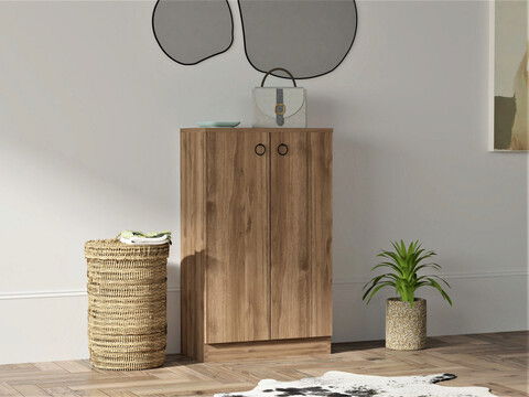 Dulap multifunctional, Puqa Design, Defne, 60x100x31.6cm, 100% PAL melaminat, Nuc