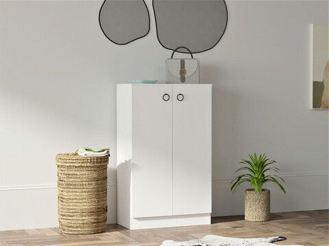 Dulap multifunctional, Puqa Design, Defne, 60x100x31.6cm, 100% PAL melaminat, Alb