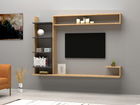 Comoda TV, Puqa Design, Noble, 180x121.8x29.6cm, 100% PAL melaminat, Safir / Antracit
