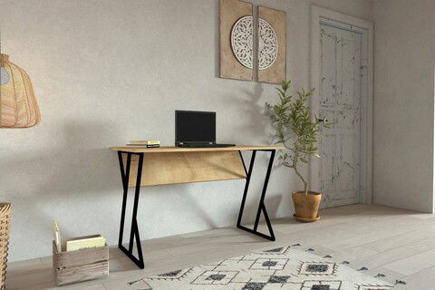 Birou, Puqa Design, Nelsson, 160x50.4x24.5cm, 100% PAL melaminat, Pinul Atlantic