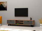 Comoda TV, Puqa Design, Tumuki, 160x37x29.6cm, 100% PAL melaminat, Pinul Atlantic / Antracit