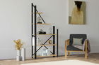 Corp biblioteca, Puqa Design, Eagle, 80x169.5x24cm, 100% PAL melaminat, Safir / Negru
