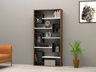 Corp biblioteca, Puqa Design, Hamdo, 80x160x22cm, 100% PAL melaminat, Nuc / Antracit