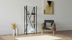 Corp biblioteca, Puqa Design, London, 60x149.5x29cm, 100% PAL melaminat, Alb / Negru