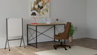 Birou, Puqa Design, Work, 121x72x60cm, 100% PAL melaminat, Safir / Negru