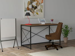 Birou, Puqa Design, Work, 121x72x60cm, 100% PAL melaminat, Nuc / Negru
