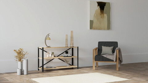 Corp biblioteca, Puqa Design, Derby, 103x60x29.5cm, 100% PAL melaminat, Safir