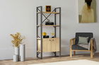 Corp biblioteca, Puqa Design, Milano, 64x160x32cm, 100% PAL melaminat, Safir / Negru