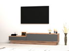 Comoda TV, Puqa Design, Asır, 160x35x35cm, 100% PAL melaminat, Pinul Atlantic / Antracit