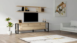 Comoda TV, Puqa Design, Melis, Cm, 100% PAL melaminat, Safir