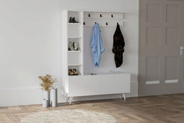 Cuier, Puqa Design, Bahar, 120x161.8x32cm, 100% PAL melaminat, Alb