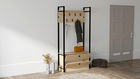 Cuier, Puqa Design, Manolya, 90x180x33cm, 100% PAL melaminat, Safir / Negru