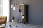 Corp biblioteca, Puqa Design, Sorrento, 48.2x160x30cm, 100% PAL melaminat, Stejar safir / Antracit