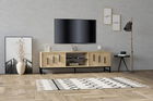 Comoda TV, Puqa Design, Shape, 160x50x40cm, 100% PAL melaminat, Stejar safir
