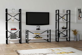 Comoda TV, Puqa Design, Egzotik, Cm, 100% PAL melaminat, Alb