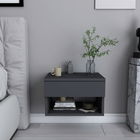 Noptiera, Retricy, Jamot, 44.6x29x31.9cm, 100% PAL melaminat, Antracit