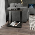Masuta, Retricy, Bristol, 44.6x35x48.2cm, 100% PAL melaminat, Negru / Gri inchis