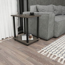 Masuta, Retricy, Gurnee, 44.6x35x48.2cm, 100% PAL melaminat, Negru / Gri inchis