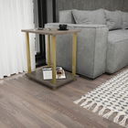 Masuta, Retricy, Gurnee, 44.6x35x48.2cm, 100% PAL melaminat, Aur / Gri inchis