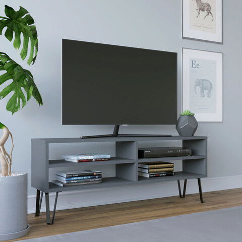 Comoda TV, Retricy, Farrar, 120x25x46.6cm, 100% PAL melaminat, Antracit
