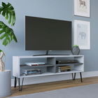 Comoda TV, Retricy, Farrar, 120x25x46.6cm, 100% PAL melaminat, Alb / Antracit
