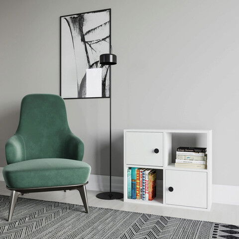 Corp biblioteca, Retricy, Tuttle, 72x25x62.6cm, 100% PAL melaminat, Alb