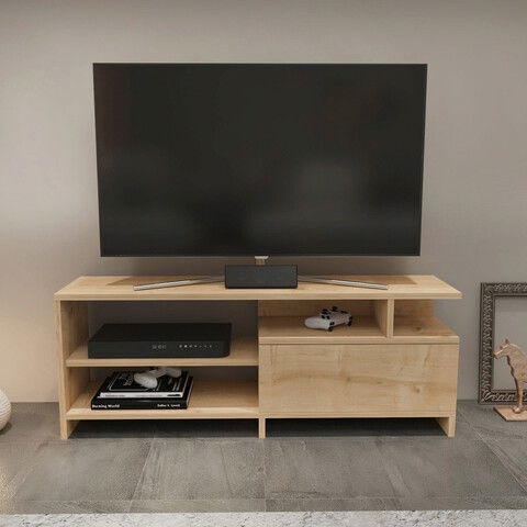 Comoda TV, Retricy, Pulaski, 120x29.9x45.6cm, 100% PAL melaminat, Stejar