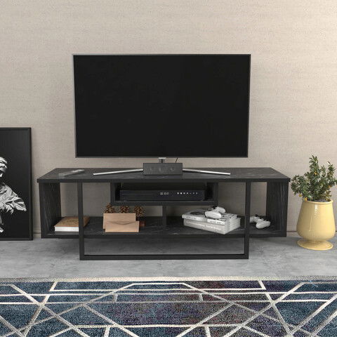 Comoda TV, Retricy, Asal 120, 120x35.2x40.2cm, 100% PAL melaminat, Negru