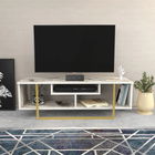 Comoda TV, Retricy, Asal 120, 120x35.2x40.2cm, 100% PAL melaminat, Alb / Aur
