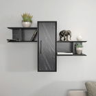 Raft de perete, Retricy, Olida, 118.6x35x51.8cm, 100% PAL melaminat, Negru