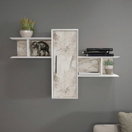 Raft de perete, Retricy, Olida, 118.6x35x51.8cm, 100% PAL melaminat, Alb